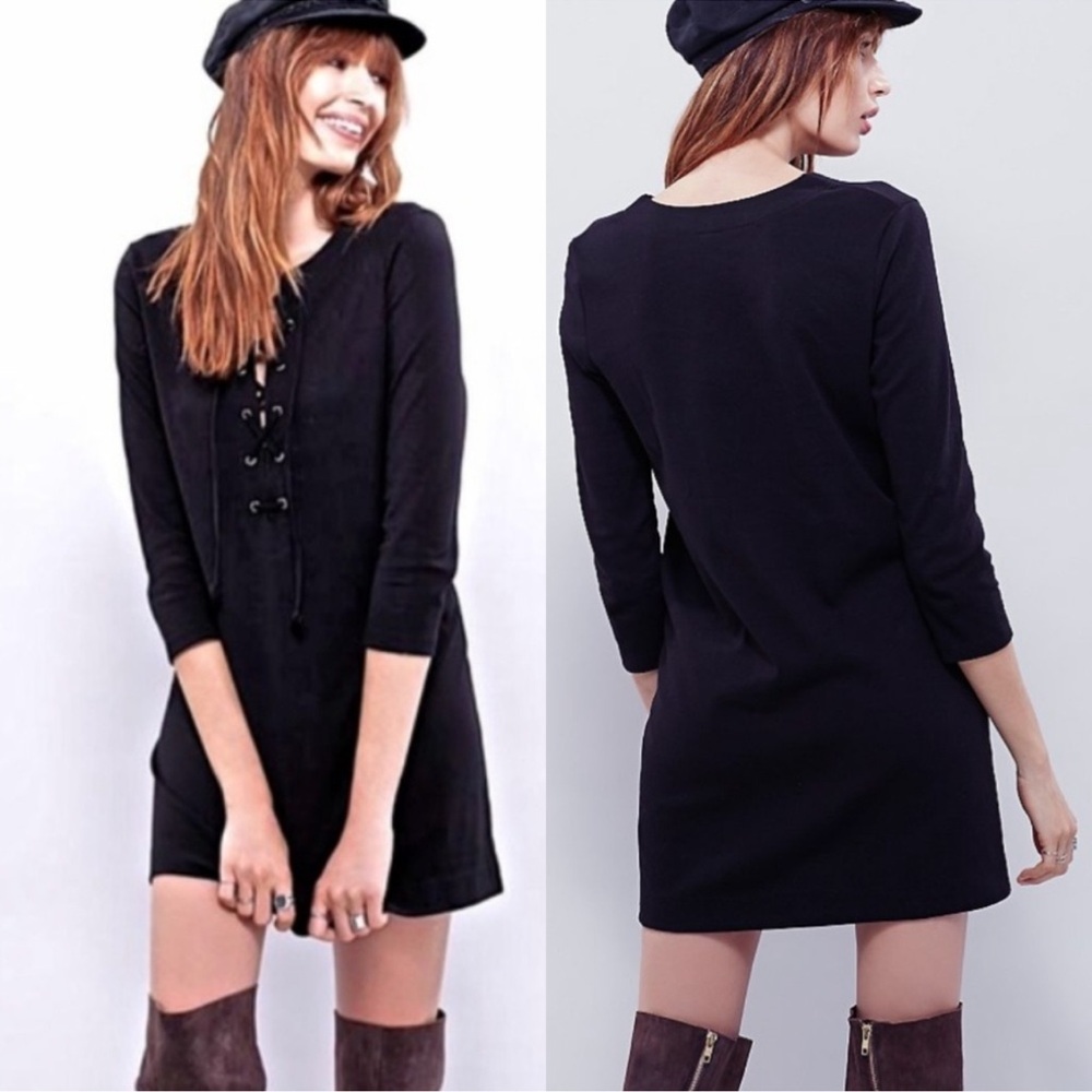 Free People | Lace Up Casual Popover Mini Dress